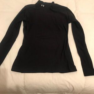 Womans black Under Armour workout/exercise top